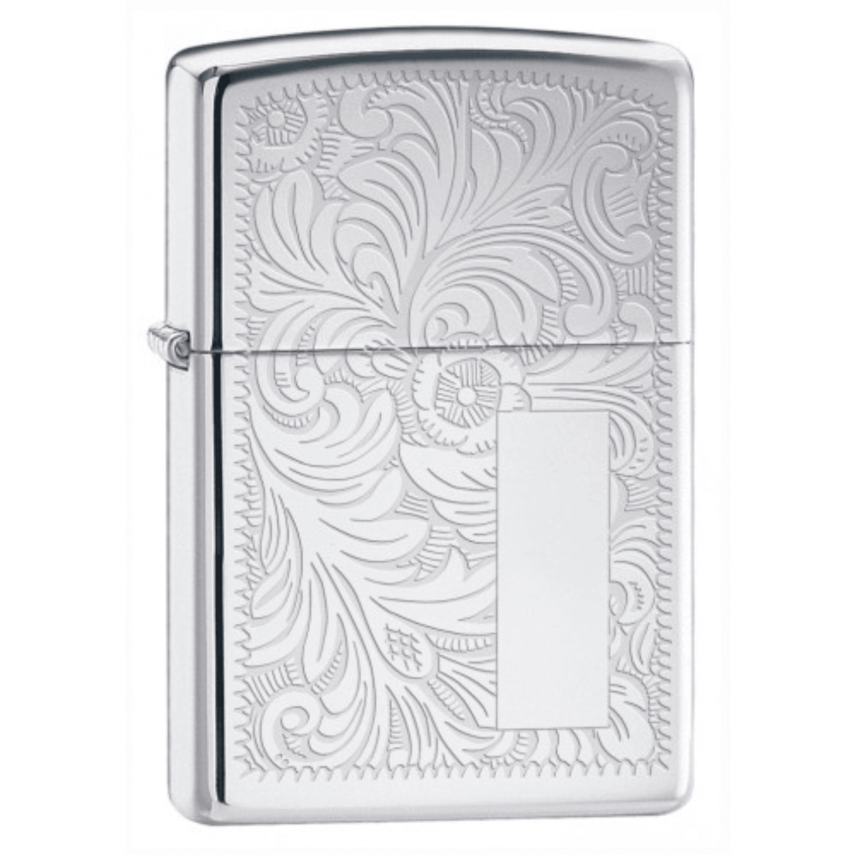 Αντιανεμικός αναπτήρας Zippo Brass Venetian 352 σε ασημί μεταλικό χρώμα με φλοράλ λεπτομέρειες και δυνατότητα χάραξης.