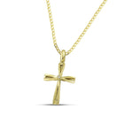 Βαπτιστικός Σταυρός για Κορίτσι MCS099 Χρυσός 14K Διπλής Όψεως με Κεντρικό Ζιργκόν