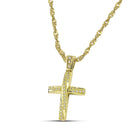 Βαπτιστικός Σταυρός για Κορίτσι MCS082 Χρυσός 14K Διπλής Όψεως με Ζιργκόν