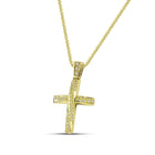 Βαπτιστικός Σταυρός για Κορίτσι MCS082 Χρυσός 14K Διπλής Όψεως με Ζιργκόν