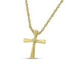 Βαπτιστικός Σταυρός για Κορίτσι MCS098 Χρυσός 14K με Μοντέρνο Μίνιμαλ Σχέδιο