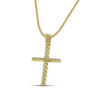 Βαπτιστικός Σταυρός για Κορίτσι MCS084 Χρυσός 14K με Πλεκτή Όψη και Ζιργκόν