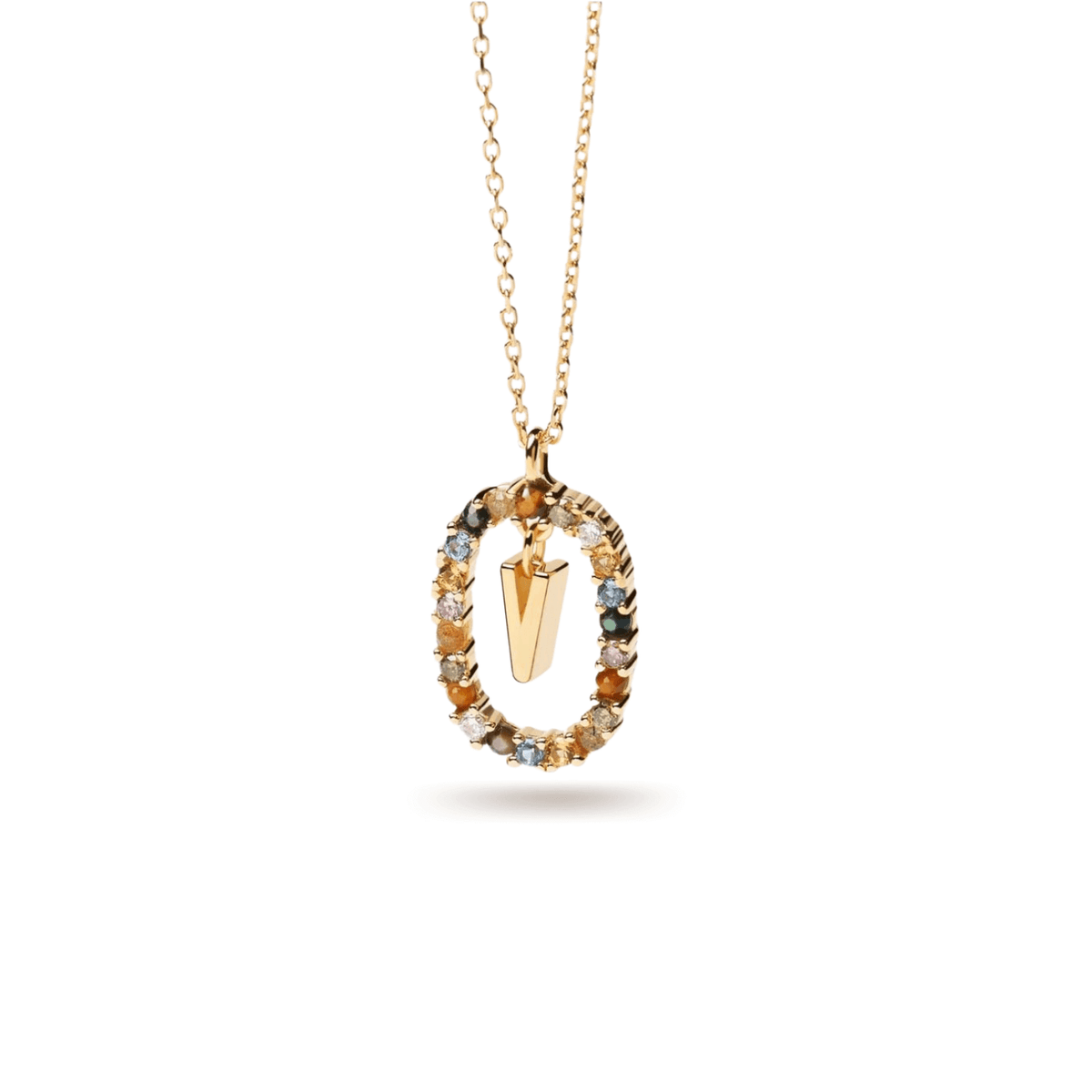 Κολιέ ασημένιο 925 μονόγραμμα PDPAOLA - themelidisjewels